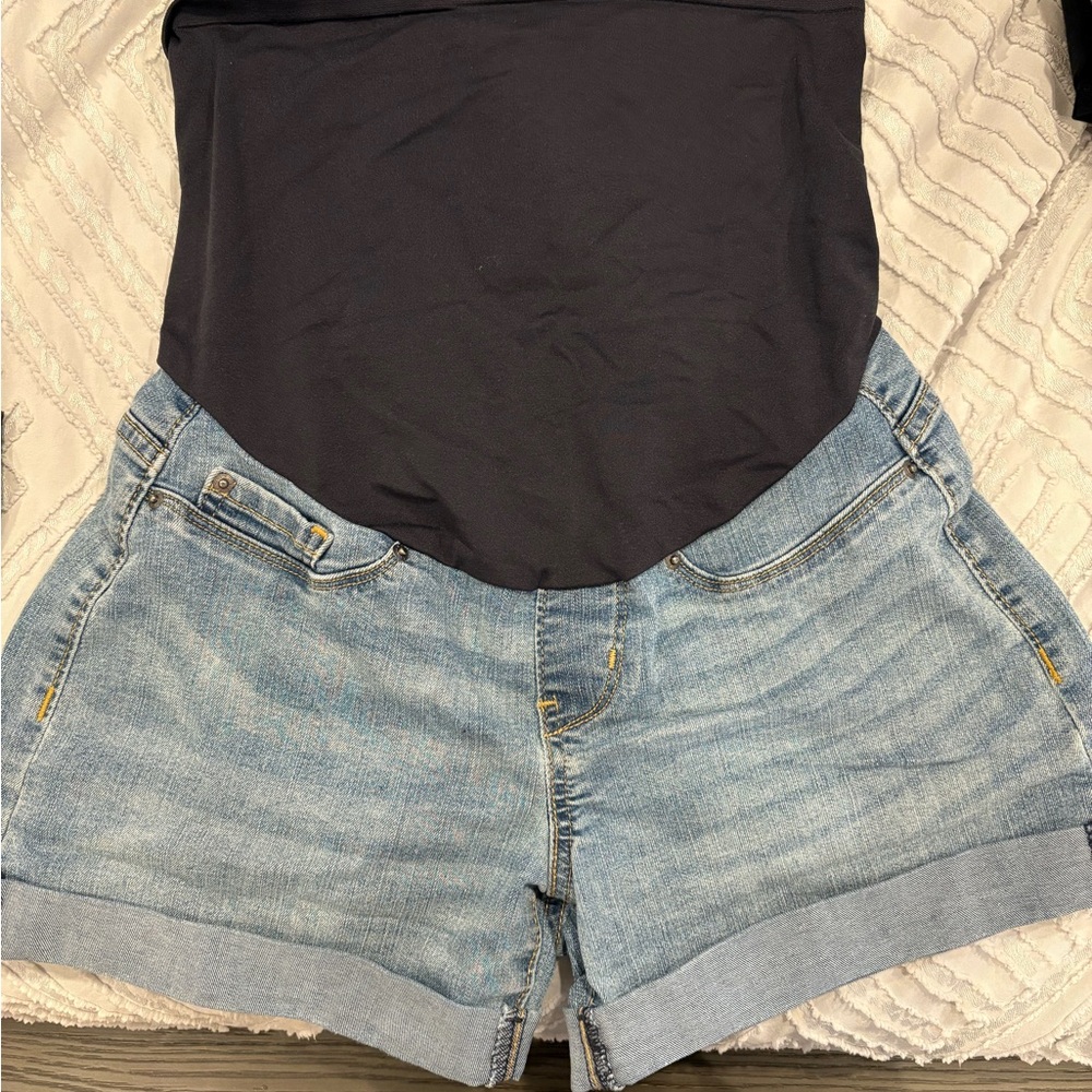 Signature by Levi Strauss Light Blue Jean Maternity Shorts